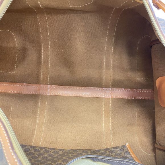 Celine Boston Bag Macadam PVC Brown Gold Hardware Women's - Picture 4 of 10